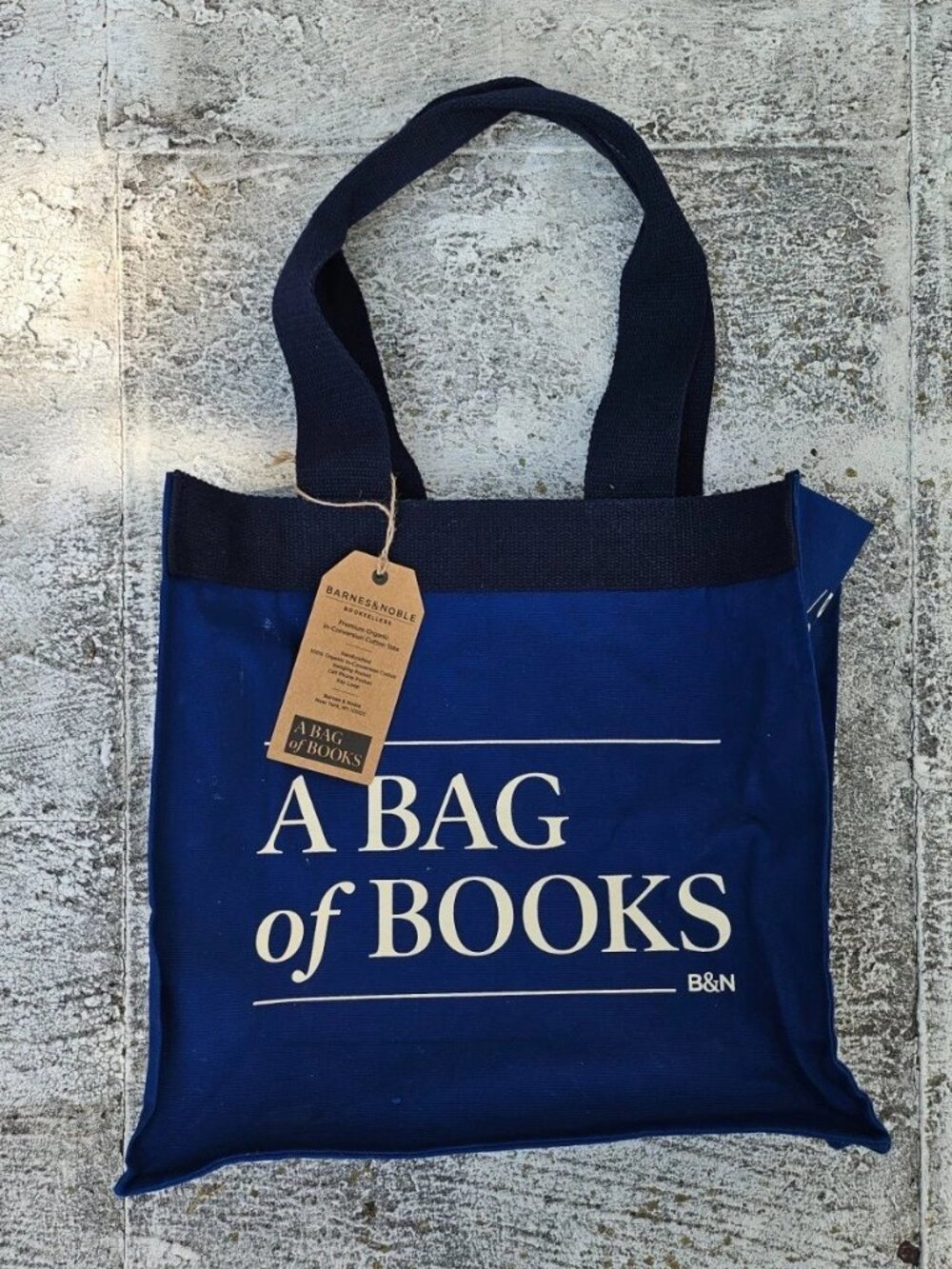 Barne & Noble Tote Bag Blue Canvas Book Bag Shoulder Bag NWT